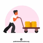 Trolley with golden coins