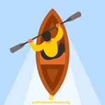 Man rowing boat clip art