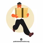Man running with a box