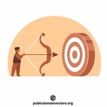 Man shooting at a target from a bow