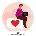 Online flirt concept