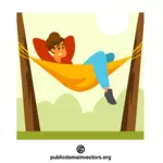 Man sleeping in a hammock