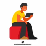 Man with personal tablet
