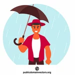 Man with an umbrella