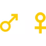 simbol-simbol internasional untuk laki-laki dan perempuan vektor ilustrasi