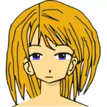 Sarışın manga kız vektör çizim