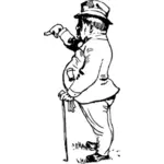 Vector de alb-negru, desen de o persoană de sex masculin în vârstă