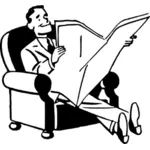 Uomo leggere giornale immagine vettoriale