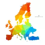 Gekleurde kaart van Europa