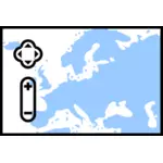 Grafika wektorowa z widget Przyciski powiększenia map
