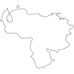 Karta över Venezuela vektor ClipArt