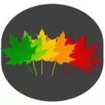 Векторный рисунок клена листья на сером фоне