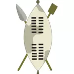 Zulu războinic echipamente de desen vector