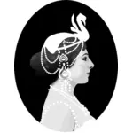 Mata Hari kant portret vector afbeelding