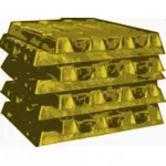 Image vectorielle des tas de lingots d'or