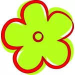 Immagine vettoriale di fiore verde del fumetto
