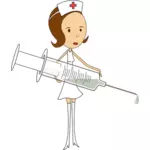 Vector afbeelding van medisch verpleegkundige in korte rok