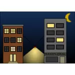 Vector graphics of city street with lights