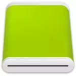 Gambar vektor ikon hijau hard disk drive