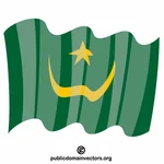 Mauretanien viftar med flaggan
