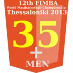 35 + FIMBA Şampiyonası logo fikri vektör grafikleri