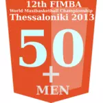 50 + FIMBA אליפות לוגו הרעיון בתמונה וקטורית