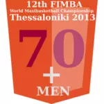 70 + FIMBA 選手権ロゴ アイデア ベクトル クリップ アート