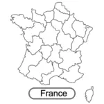 Obrys mapy Francie vektorové ilustrace