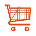 Supermarket trolley vector icon