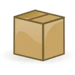 Vector illustration of closed brown cardboard box