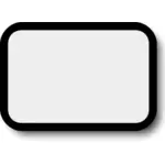 Rectangular white button with thick black frame vector graphics