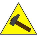 Hammer sign vector image
