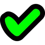 Grön bock OK vektor icon
