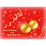 Merry Christmas and Happy New Year greeting card vector image