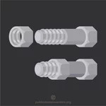 Metal bolts and nuts