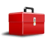 Vector illustraties van 3D rood metalen toolbox