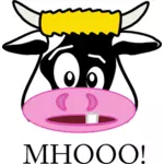 Vector images clipart de tête de vache au nez rose
