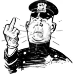 Cop with middle finger