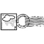 Vector clip art of rainy weather postal stamp