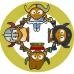 GNU koło wektorowych ilustracji
