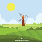 Windmühle im Feld