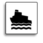Traghetto barca strada segno immagine vettoriale