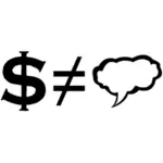 Знак доллара и речи шар векторная графика