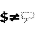 Dollar symbol vector clip art graphics