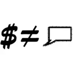 Money symbol and speech bubble