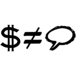 Currency symbol and speech bubble vector