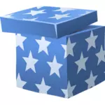 Vektorové ilustrace modré obdarování box s víkem