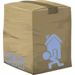 Vector graphics of closed and taped paper box