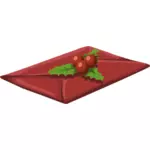 Envelope with mistletoe vector clip art