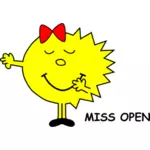 Miss Open emoticon vector clip art